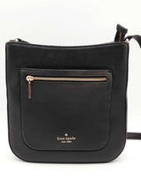 Kate Spade Black Leather Leila Top Zip Crossbody Bag Eb0326wxsa