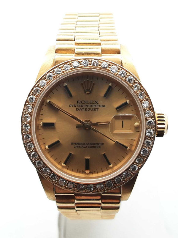 Rolex 18k 26mm 6 In 6917 Datejust Automatic Watch No Box Lh0824ixzxde