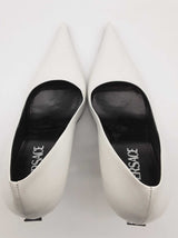 Versace Decollete T.110 Vitello Blanco White Leather Heels Size Eu 40 Do0825cxde