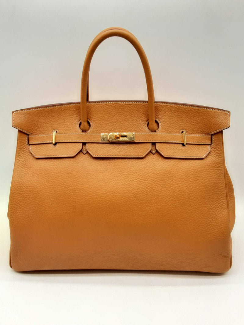 Hermes Birkin 40 Gold Tan Clemence Gold Hardware Handbag Do0424csxzde