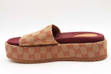 Gucci Gg Monogram Canvas Angelina Platform Sandals Size 39 Eb0226lrxsa
