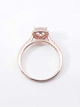 Morganite & Diamond Halo Engagement Ring In 10k Rose Gold 2.6 Grams Size 8.25 Fw0426lcrdu