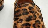 Christian Louboutin Veau Velours Leopard Dandelion Flat Loafers Sz 43 Eb524lrxsa