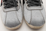 Gucci Silver Glitter Studded Web Sneakers Size 37.5 Eb0526lrxsa