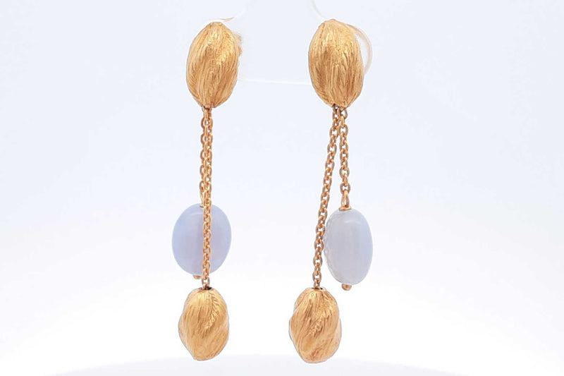 18k Yellow Gold Bracelet & Stud Drop Earrings 14.7 Grams Eb0325lxxzsa