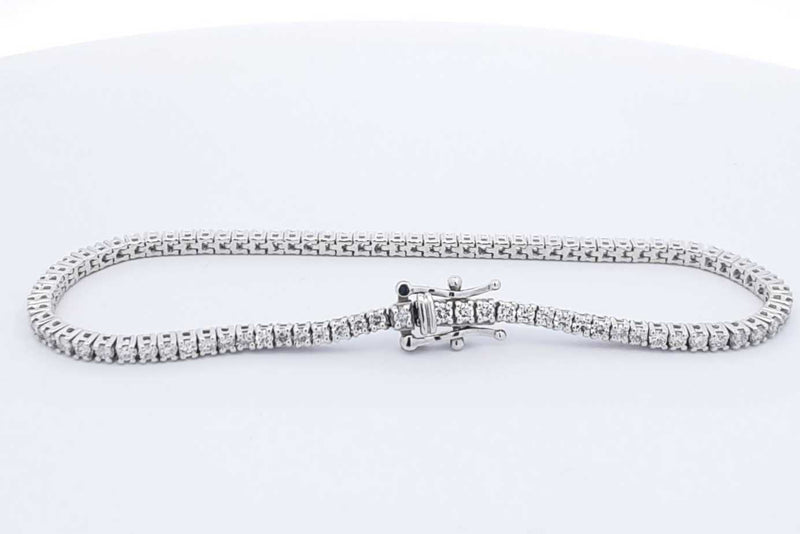 Approx. 2.0ctw Lab Grown Diamond Tennis Bracelet Sterling Silver 6.2g Eb1224locdu