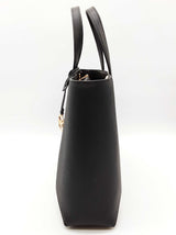 Michael Kors Sallie East West Brown Logo Black Crossbody Tote Bag Do0626rxde