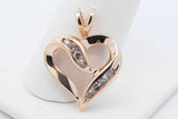 10k Yellow Gold Diamond Heart Pendant 2.2 Grams Eb0726lwrdu