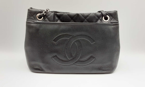 Chanel Black Caviar Cc Timeless Grand Shopping Tote Bag Eboxxzdu 144030004511