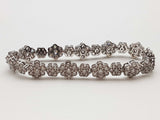 5.35 Cttw Diamonds 14k White Gold 13.5g Flower Tennis Bracelet 6 In Do0525lxzxde