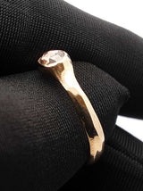 0.20 Ct Bezel-set Rose-cut Diamond & 12k Yellow Gold Solitaire Ring 1.8 Grams Size 7 Fw0925crdu