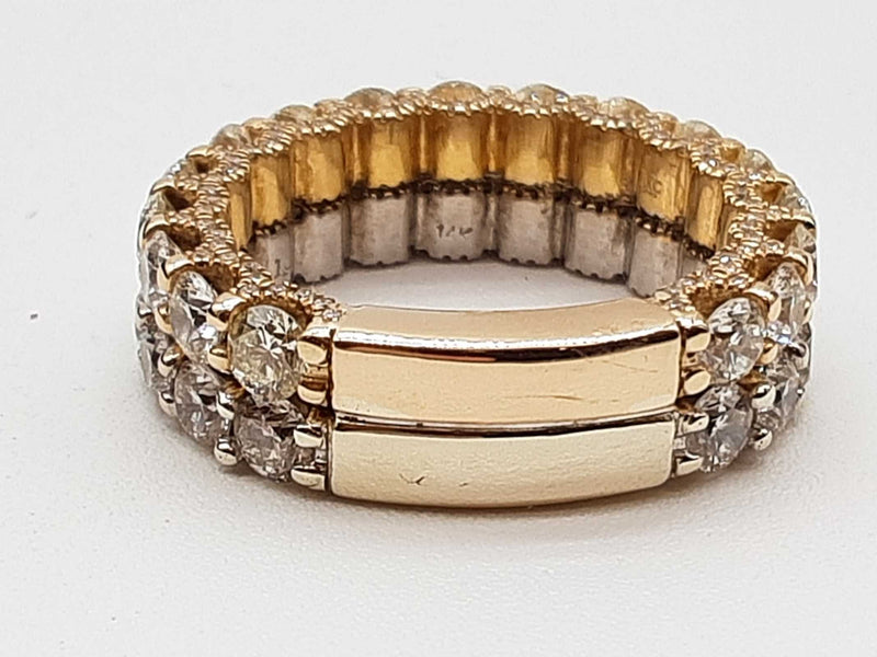 5.00 Cttw Diamonds 14k Two-tone Gold 13.0g Ring Size 9.5 Do0725wwxzde