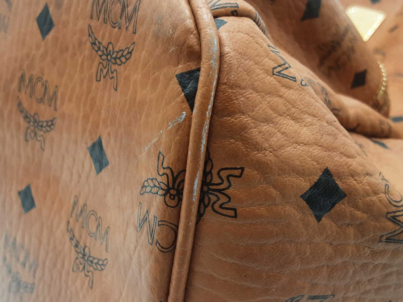 Mcm Stark Monogram Large Beige Backpack Aa0725orzsa
