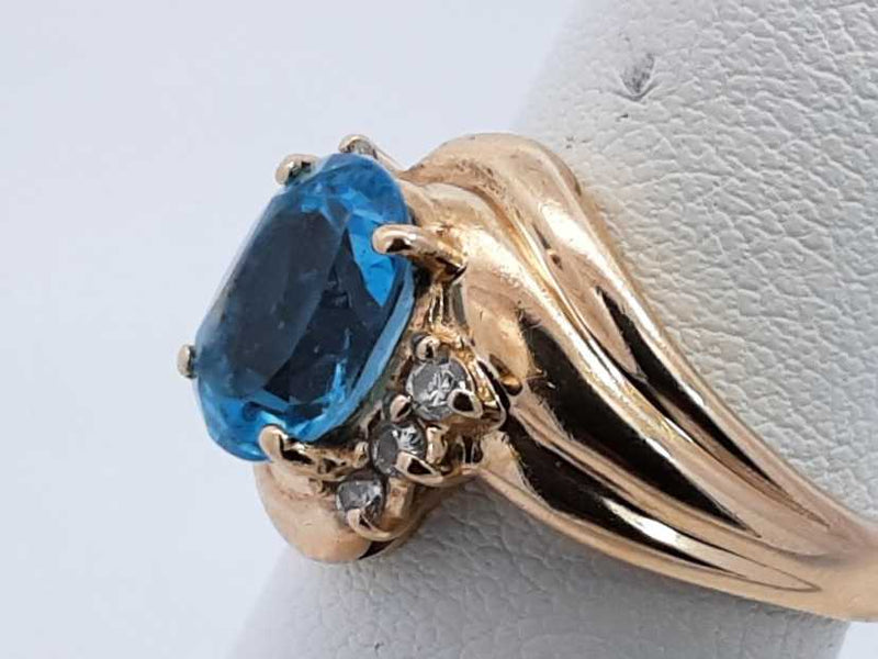 Blue Gemstone Ring In 14k Yellow Gold 5.2 Grams Size 6.5 Eb0824lrxsa