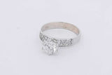 1.0ctw Center Round Diamond Ring 14k White Gold 2.5 Grams Size 6.5 Eb0325lcxzsa