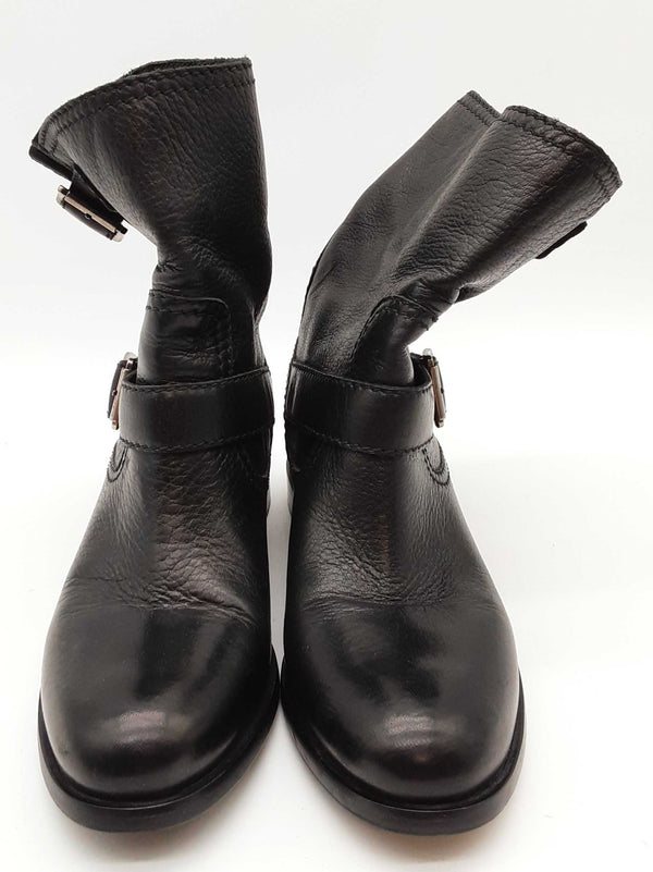 Prada Black Leather Boots Size Eu 38 Do0925oxzde