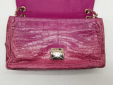 Gianni Versace Pink Crocodile Embossed Leather Shoulder Bag Do1124lxzxde