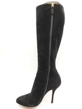 Gucci Vitello Vernice Soft Black Suede Knee High Boots Size Eu 36 Do0225rxde