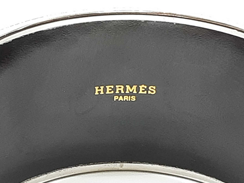 Hermes Black Tresors Retrouves Enamel Metal 125.0g Bangle Bracelet 8.25 In Do0525pxzde