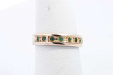 Green Gemstone Belt Ring In 14k Yellow Gold 3.9 Grams Size 6.5 Eb1024lxzsa