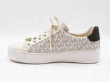 Michael Kors Poppy Sneakers In Vanilla Logo Coated Canvas Size 9.5 Fw0226wrdu