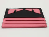 Fendi Monstro Black Pink Leather Card Holder Do1025rxde