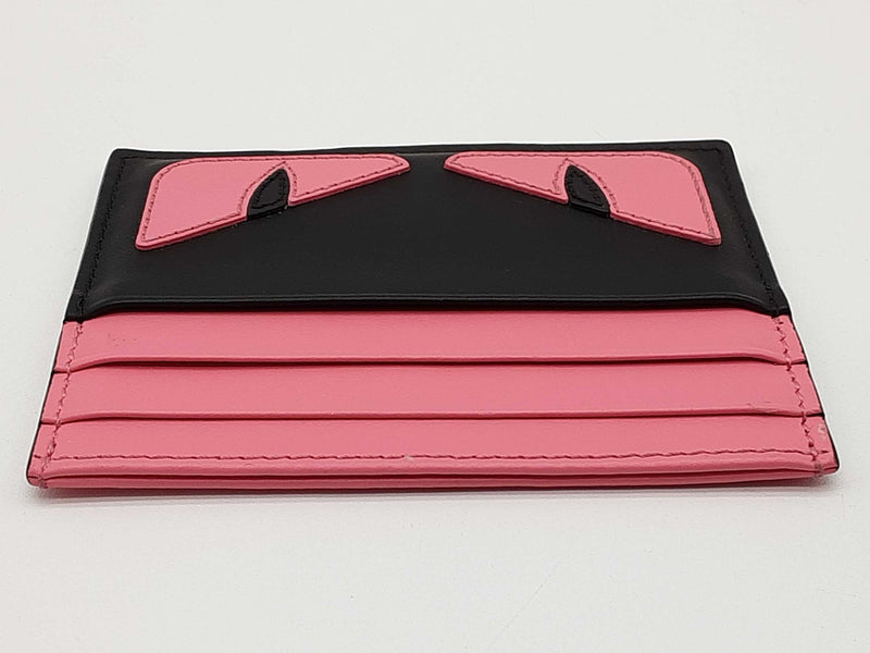Fendi Monstro Black Pink Leather Card Holder Do1025rxde