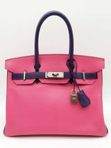 Hermes Birkin 30 Pink Purple Chevre Mysore Palladium Handbag Do0526lrxzxde