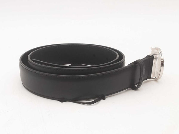 Versace Medusa Round Silver Buckle Black Calf Leather Belt 80/32 Sd0725lzxsa