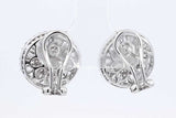 2.92ctw Diamond Stud Omega Back Earrings In 18k White Gold 4.9 Grams Eb1025exzdu