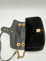 Gucci Black Velvet Marmont Matelasse Shoulder Bag Eb0524pxzdu