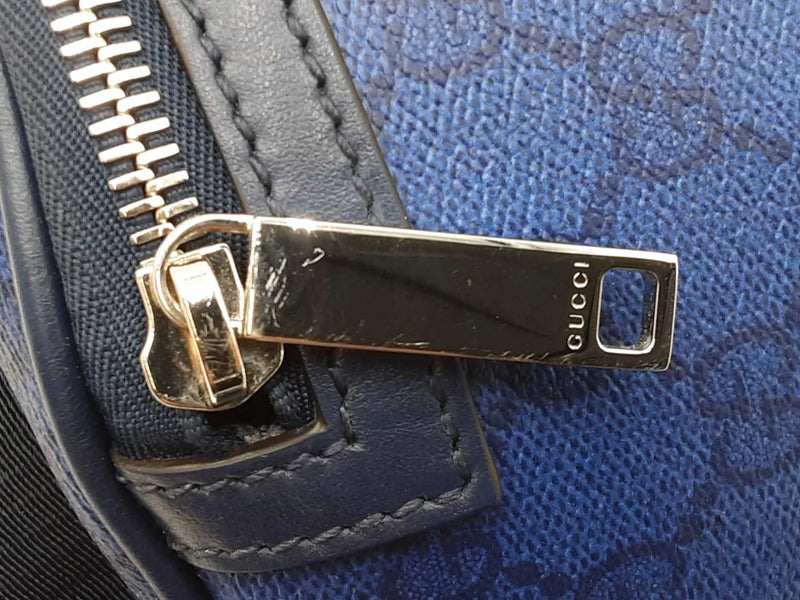 Gucci Chroma Large Belt Bag In Blue Gg Monogram Coated Canvas Fw1025szxdu