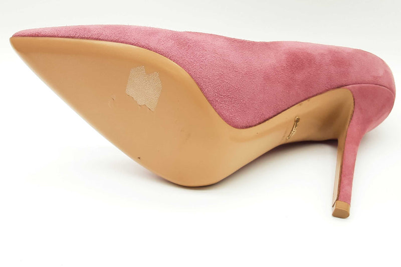 Salvatore Ferragamo Susi 100 Pink Suede Heels Size 8 Lh1223crde