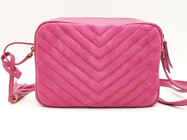 Yves Saint Laurent Suede Matelasse Monogram Lou Camera Bag Rose Sd0625rzxdu