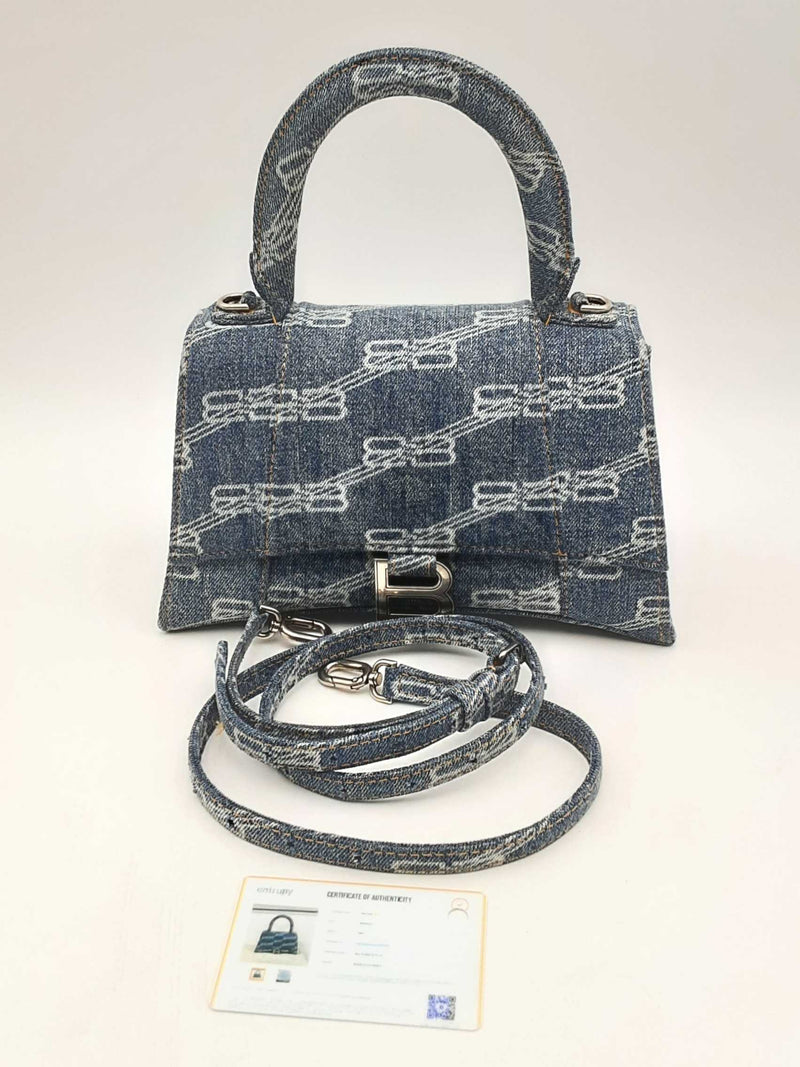 Balenciaga Denim Hourglass Top Handle Bag Eb0924rxzsa