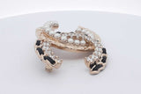 Chanel Gold Tone Lambskin Faux Pearl Crystal Quilted Cc Brooch Eb0726wrxsa