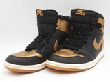 Nike Air Jordan 1 Retro High Og Black Metallic Gold Sneakers Size Us 8.5 Sd1026