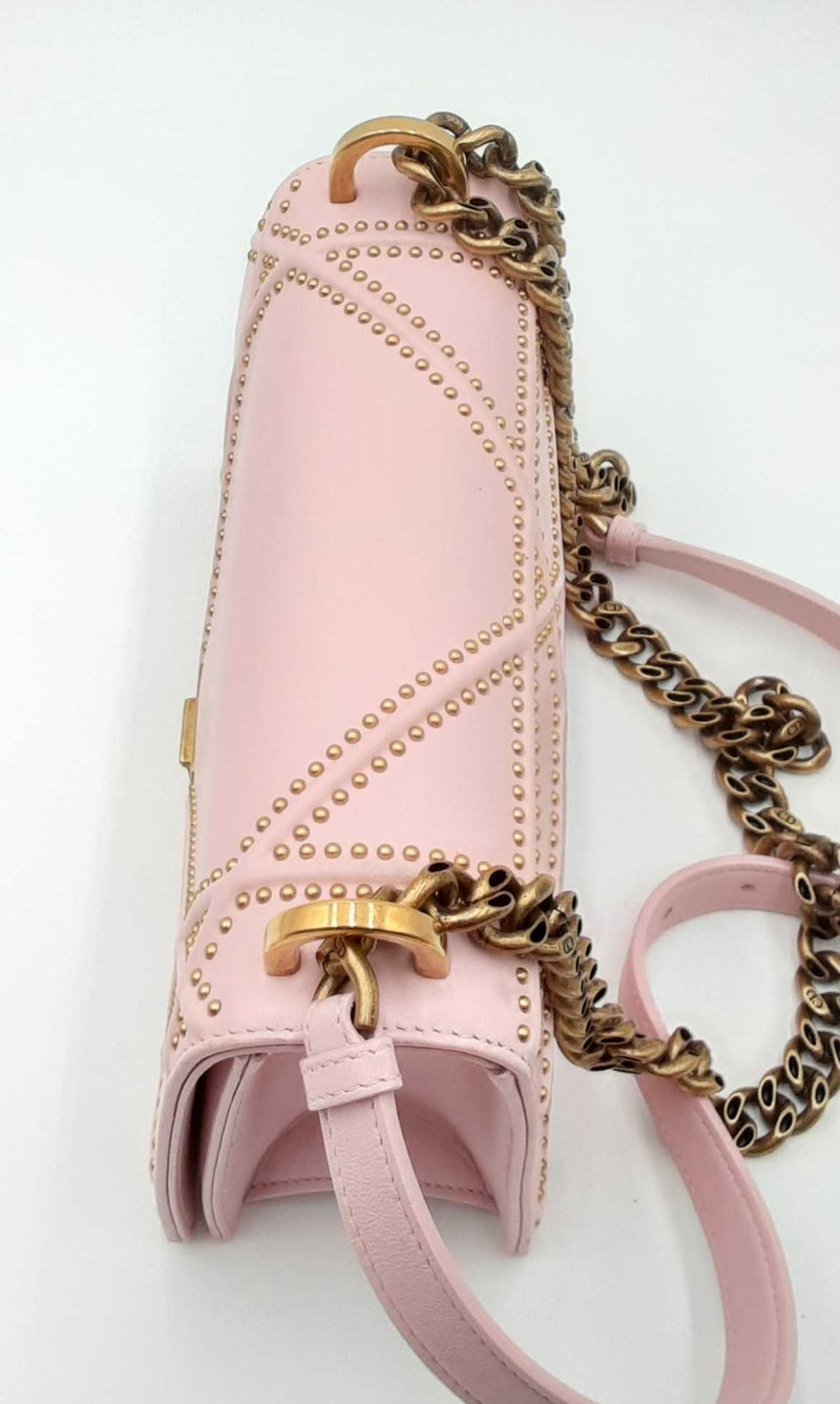 Christian Dior Pink Leather Studded Diorama Crossbody Bag Eb0524ixzdu