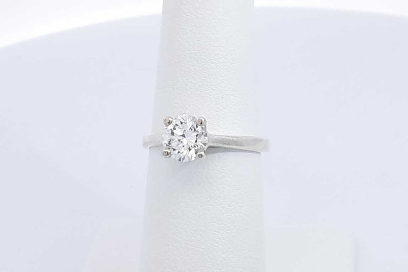 1.03ctw Lab Grown Round Diamond Ring 10k White Gold 2.6g Size 5.75 Eb1124pordu