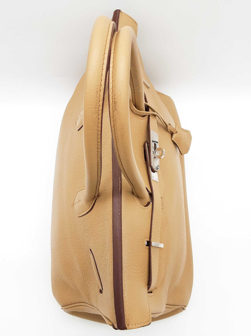 Hermes Birkin 35 Tabac Camel Beige Clemence Palladium Handbag Do0925lxzxzde