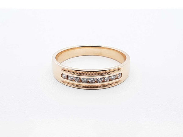 0.18 Cttw Diamond & 10k Yellow Gold Wedding Band 5.4 Grams Size 11 Fw0824rzxdu