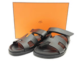 Hermes Chypre Black Sandals Size 10 Sd0926rzxde