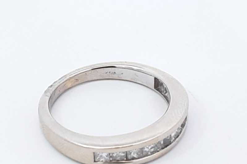 0.18ctw Diamond Ring In 14k White Gold 3.5 Grams Size 5.5 Eb0625loxdu