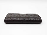 Christian Dior Wallet In Dark Brown Cannage-quilted Lambskin Leather Fw0626ozxdu