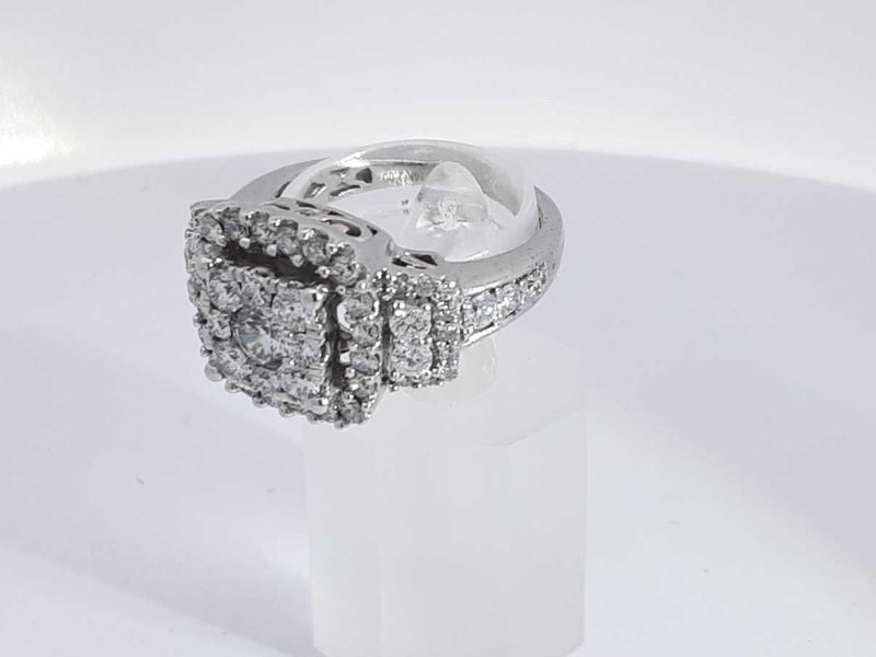 1.66 Cttw Diamond 14k White Gold Ring 9.3 Grams Size 8 Aa1025srzsa