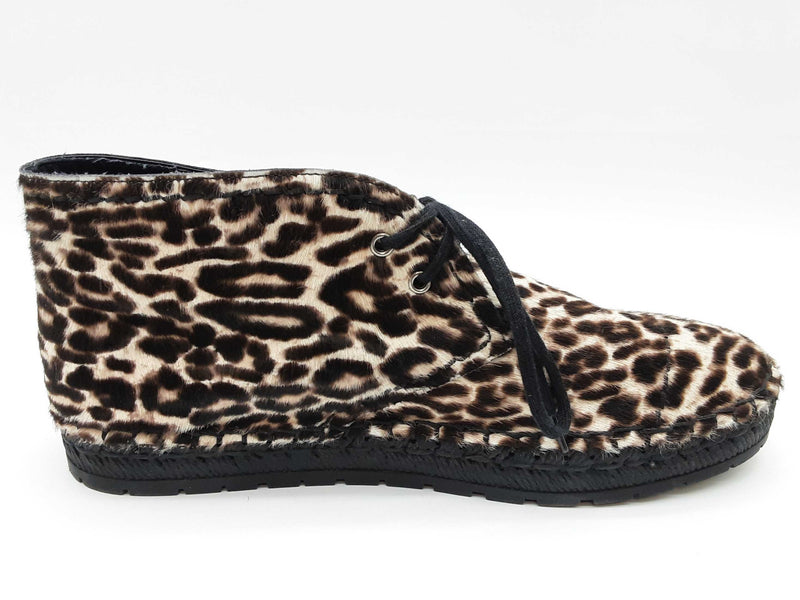 Prada Espadrille Leopard Print Calfhair Ankle Boots Size Eu 38.5 Do0725rxde