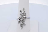 0.14cttw Diamond Leaf Vine Ring 14k White Gold 3.8 Grams Size 8.25 Eb0926orxde