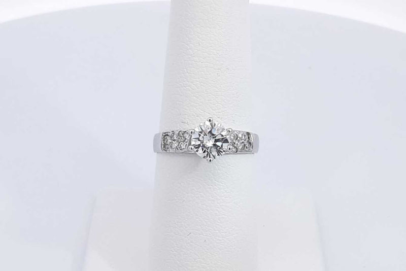 1.12ctw Diamond Ring In 14k White Gold 2.5 Grams Size 6.5 Eb0325lcxzsa
