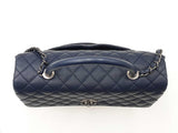 Chanel Coco Top Handle Flap Bag In Navy Blue Quilted Caviar Leather Fw0925ooxzdu