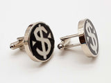 King Baby Dollar Sign White Black Cuff Links Do0825cxde